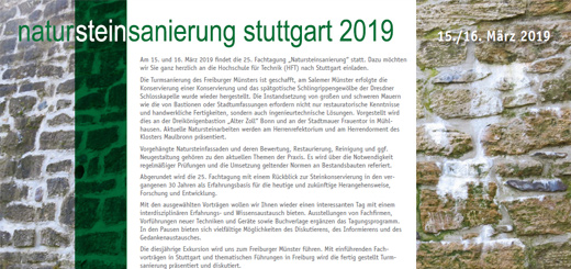 15./16. März 2019 Tagung Natursteinsanierung